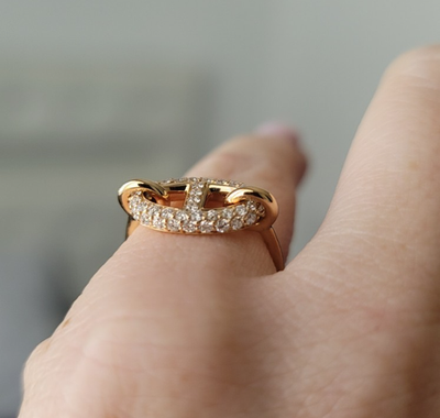 Hermès Farandole Ring - Rose Gold & Diamonds SZ48-BNIB AUTH | eBay