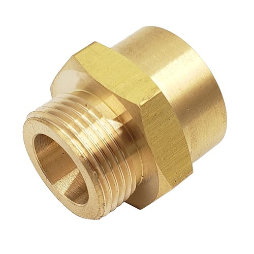 Metric To NPT Brass Bushing Adapter M22x1.5 Male To 1/2 Inch NPT Female 1 PC