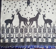 NOS Vtg Poncho 100 Wool Handmade Woven Artisan Quality Craftsmanship Native Arts