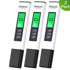 EC/TDS Meter Digital Drinking Water Quality Tester Testing Kits Monitor 3 Pack