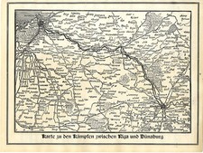 Karte zu den K&auml;mpfen zwischen Riga und D&uuml;neburg c.1916