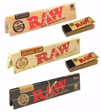 RAW King Size Slim Sampler - Classic/ Organic/ Black Rolling Papers Plus TIPS