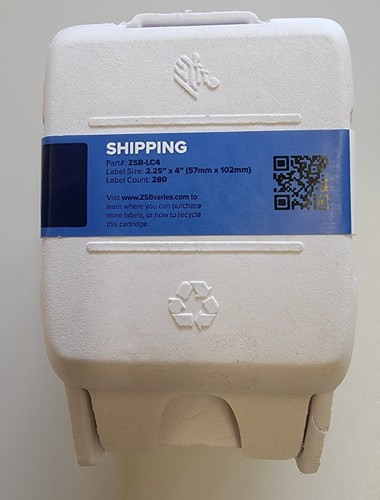 Zebra ZSB-LC4 Shipping Labels, 2.25" X 4", 280 ct. - 第 1/6 張圖片