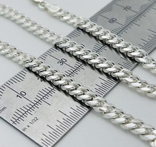 SOLID 925 Sterling Silver 5mm Miami Cuban Chain Heavy Necklace 18" 20" 22" 24"