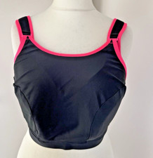 George UK 16 Padded Non Wired Sports Bra Top Black Pink NEW Tagged Clip Off 068