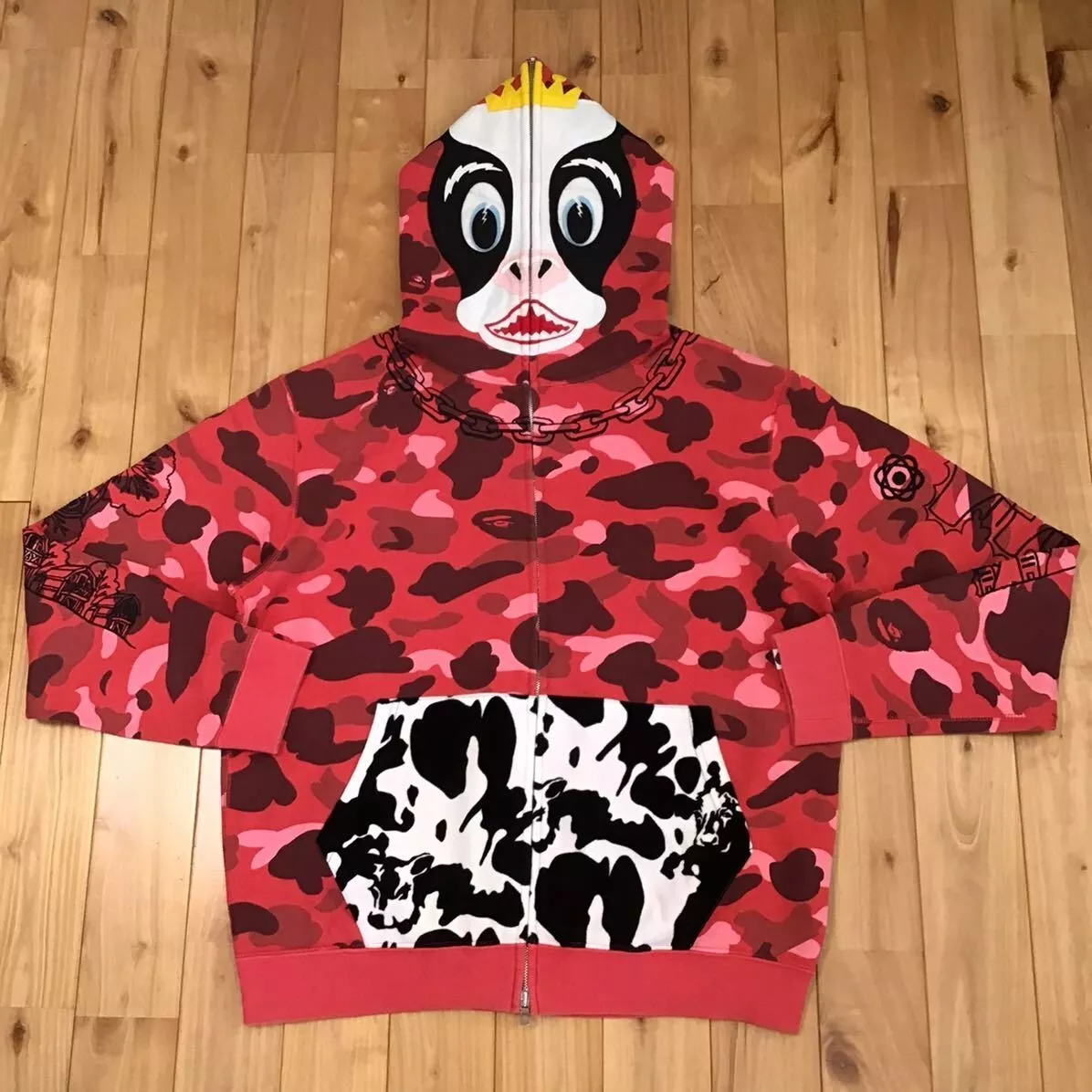 Bape Shark Hoodie Red Camo