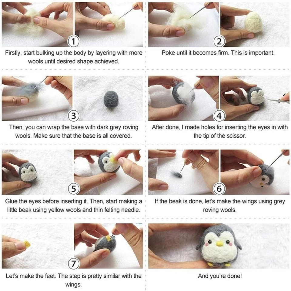 40 Colour Wool Felt Needles Tool Set Needle Felting Mat Starter DIY Kit w/ Case - Image 3 of 4