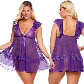 Lot Women Sexy Lingerie Dress G-string Underwear Purple Babydoll Nightwear Set