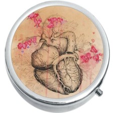 Anatomical Heart Art Medicine Vitamin Pill Box