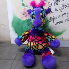 Build A Bear Giraffe multi-color rainbow 20" plush animal