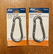 2 Blue Hawk 4" Spring Snap Quick Link 280lb Zinc-Plated 0656910