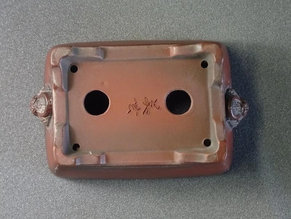 Bonsai pot Tokoname BIGEI Rectangle pot W10.4cm D7.6cm H4.1cm Brown Unglazed - Image 4 of 4