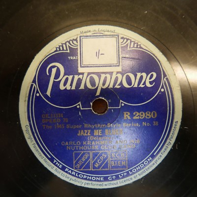 78rpm CARLO KRAHMER NUTHOUSE CLUB BAND jazz me blues / lullaby in rhythm