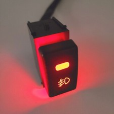 Fit 06-07 Accord Sedan Jdm Fog Light Onoff Push Switch Button Red Led Indicator