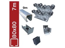 Bodenführung-Set Heavy, 80x80mm Laufwerk freitragend, Bausatz Schiebetor 7m- Zn