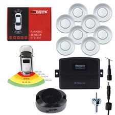8 Sensoren PDC Einparkhilfe vorne und hinten Rückfahrwarner Warnsummer Weiss