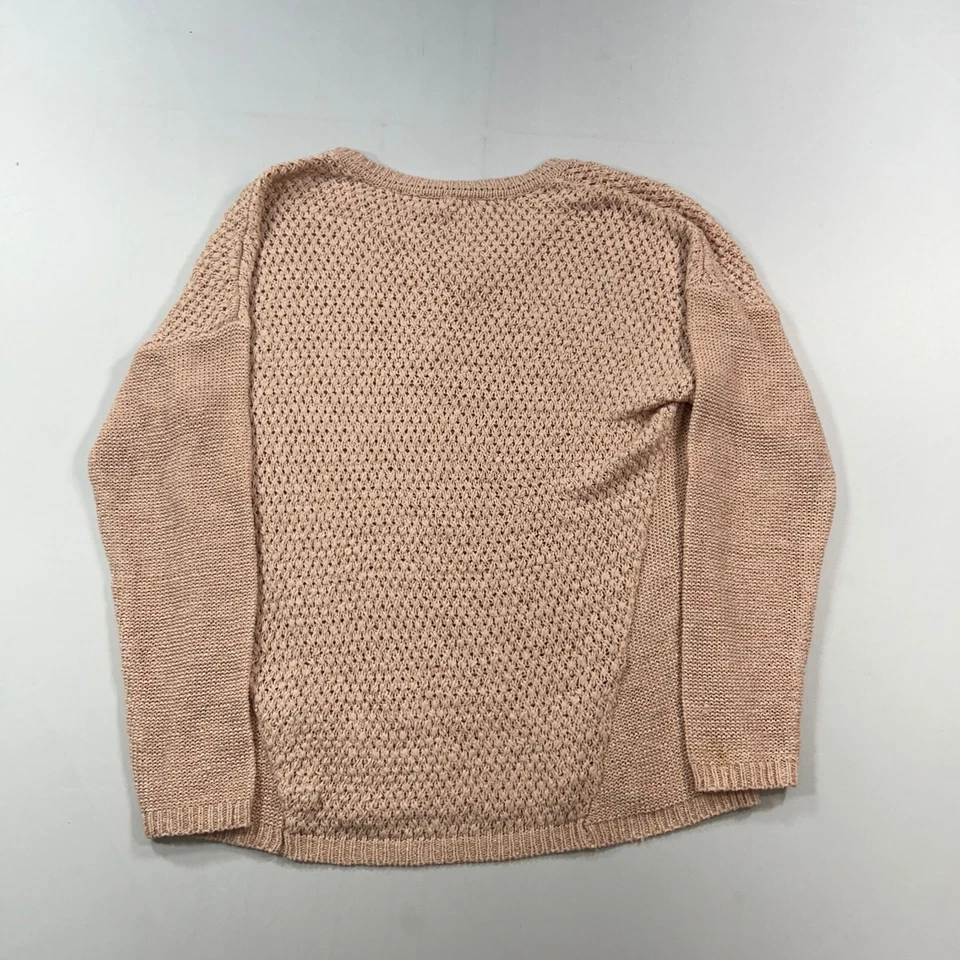 Suéter Pullover Calvin Klein Punto Abierto Mujer Grande Rosa Pastel $89 Foto 3 de 4