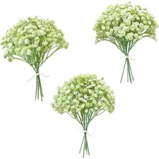18pcs Artificial Babys Breath Gypsophila Greenery Sprays Real Touch Green Fak...