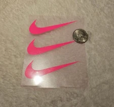 Sheet of (3) 3" Nike Swoosh Logo Iron-On Decal / FREE SHIPPING with in the US
