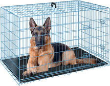 Dog Crate for Large Dogs 48 Inch Folding Metal Wirepet Cage Double Door W/Divide
