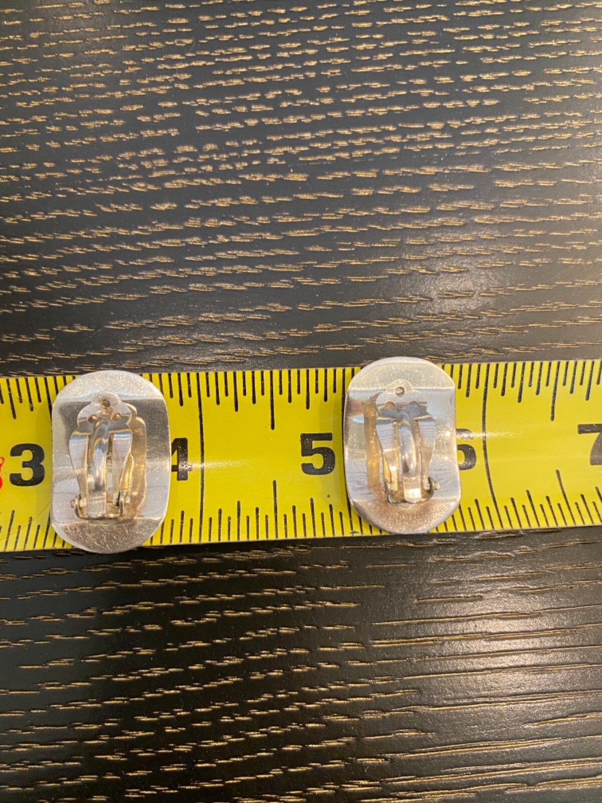 Ladies sterling silver Clip on rectangular earrin… - image 10