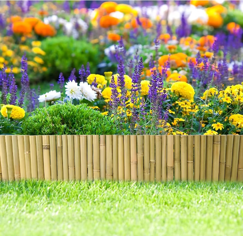 1m Garden Bamboo Edging Lawn Border Flowerbed Support Wooden Mini Fence Outdoor - Picture 11 of 24