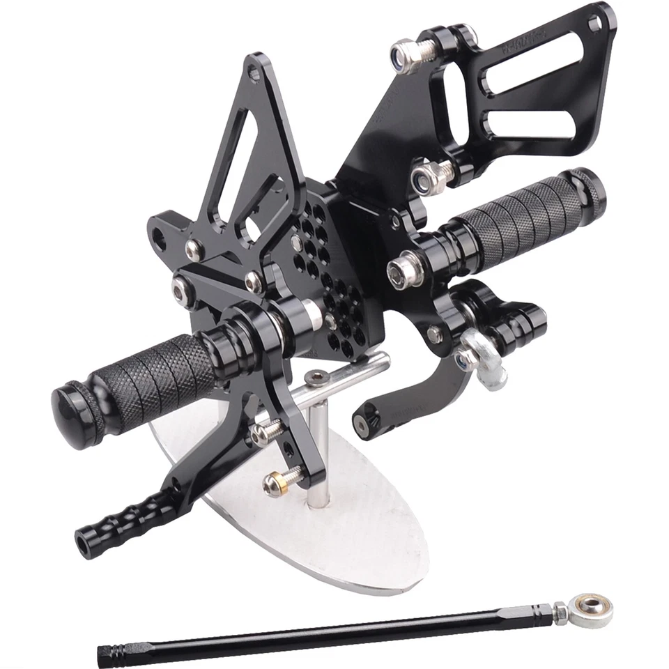 CONJUNTOS TRASEROS DE CARRERAS EE. UU. negros estriberas para Kawasaki Ninja ZX10R 2006-2010 Foto 3 de 4