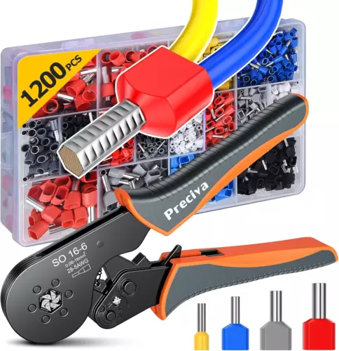 Crimpzangen Set, Preciva Aderendhülsenzange 0,08–16 Mm² Crimpzange, 1200 