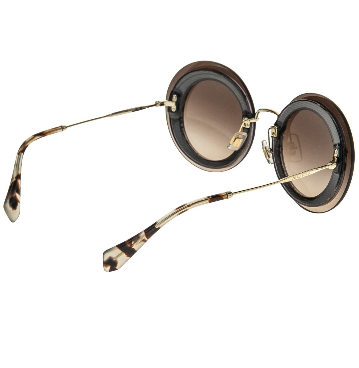 MIU MIU REVEAL MU10RS Gold Brown Glitter Oversized Fashion  display picture 1