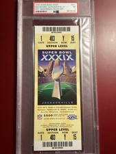 2005 Tom Brady Super Bowl ticket XXXIX 39 PSA 7 Patriots Bucs MVP HOF