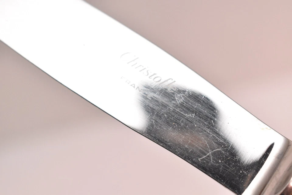 JUEGO VENDOME 5 Cuchillos Huecos Christofle Plateado Mantequilla Cubiertos para Cena Foto 4 de 4