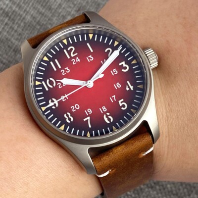 Titanium 39mm Pilot NH35A Light  20ATM Dive Sapphire Glass Auto Solid  Men Watch