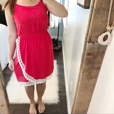 red crochet beach dress Lantana Rose main image 1
