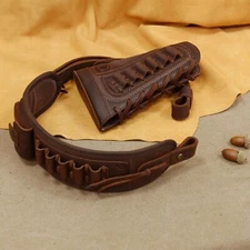 1 Combo Canvas Rifle Buttstock Cover , Leather Gun Strap Sling 12GA .308 .30/30