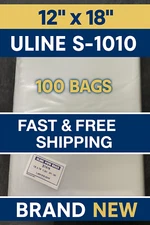 Clear Poly Bags 12 x 18" 2 MIL Durable Flat Open Top Uline S-1010 Qty 100