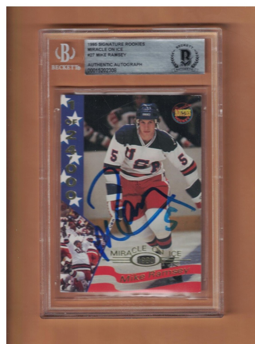 Mike Ramsey AUTOGRAPHED 1995 SR Miracle On Ice 1980 HOCKEY CARD