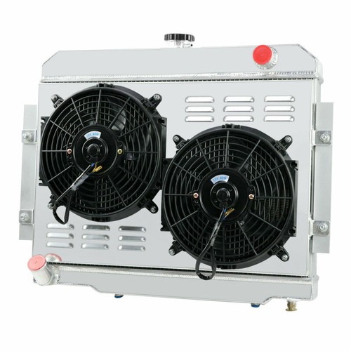Aluminum Fan Shroud & Dual 10" Electric Fan Kit With Thermostat For 1972-1986 Jeep CJ5 CJ7 Cherokee, Commando, J10 J20