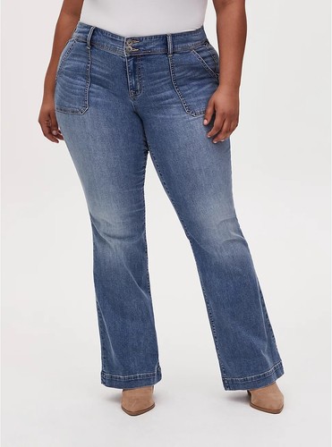 MID RISE FLARE JEAN DENIM VINTAGE 