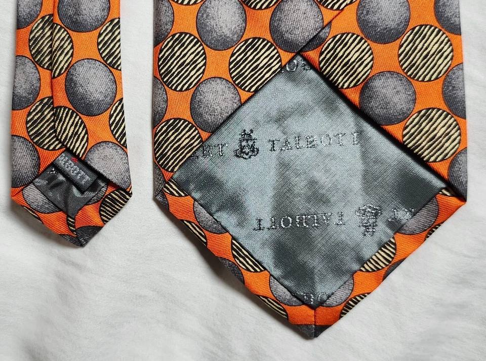 Corbata para hombre Robert Talbott Best of Class diseño círculo naranja seda hecha en EE. UU. Foto 4 de 4