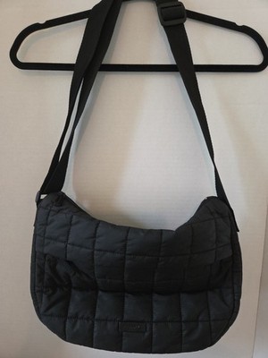 Reebok Savannah Crossbody bag purse black quilted puffer 10.75x14.25 