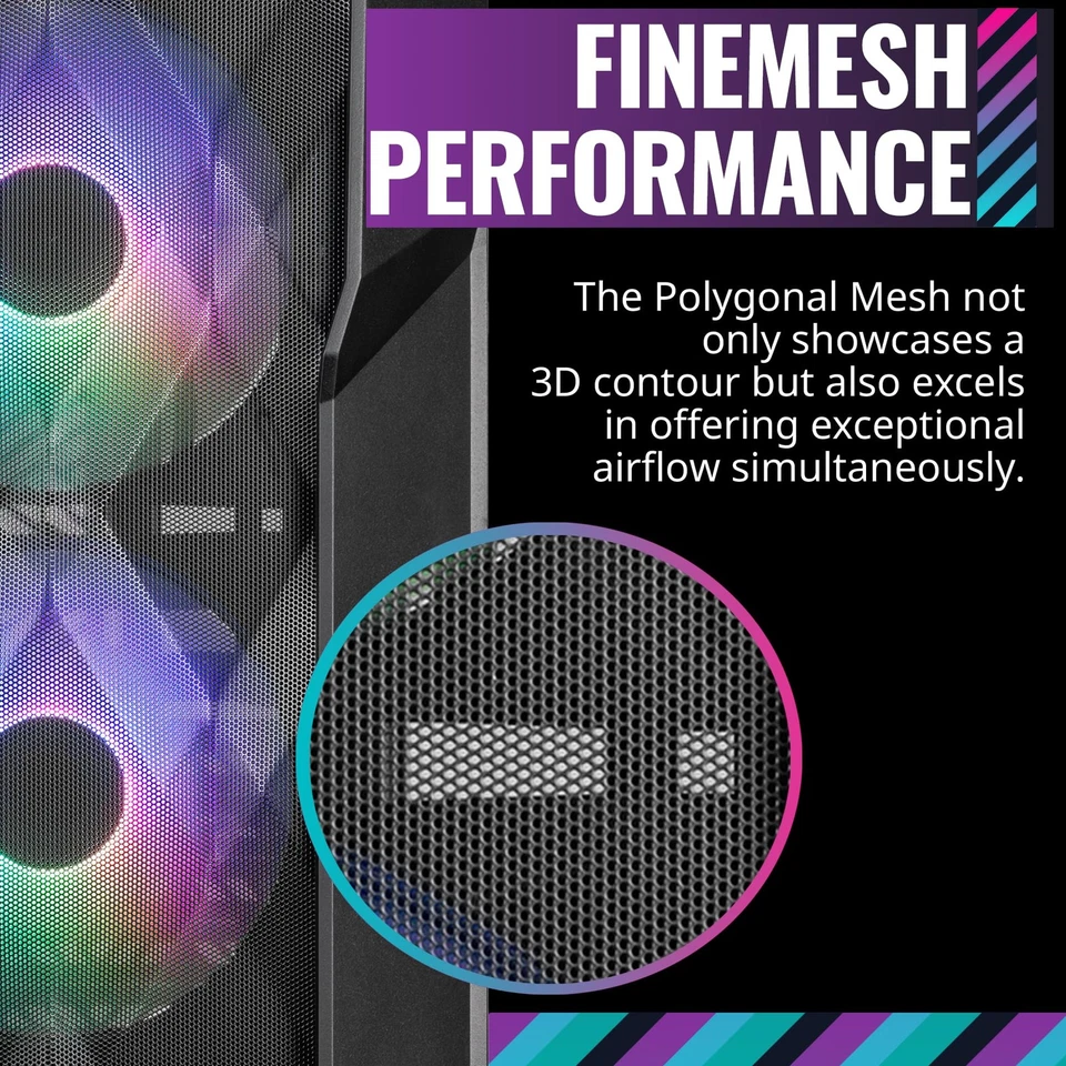 Cooler Master TD500 Mesh V2 ATX Mid Tower Case with ARGB Fans and USB Type C - Image 2 of 4