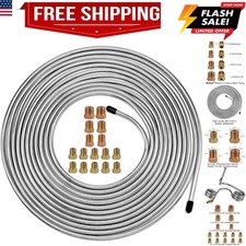 25Ft 3/16 Inch Brake Line Kit - Zinc Coated Double-Walled Steel Brake Tubing ...