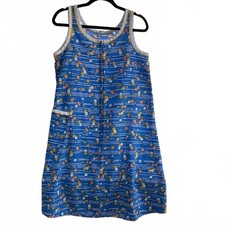Sears Blue Floral Pajama Sleeveless House Dress Muumuu