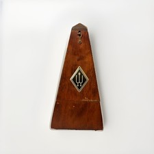 Vintage Wittner Maelzel Walnut Wood Pyramid Metronome Wind Up Germany Works 