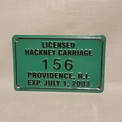 Providence R.I. Hackney Carriage Licensed # 156 ~2003 ~ Never Used, 