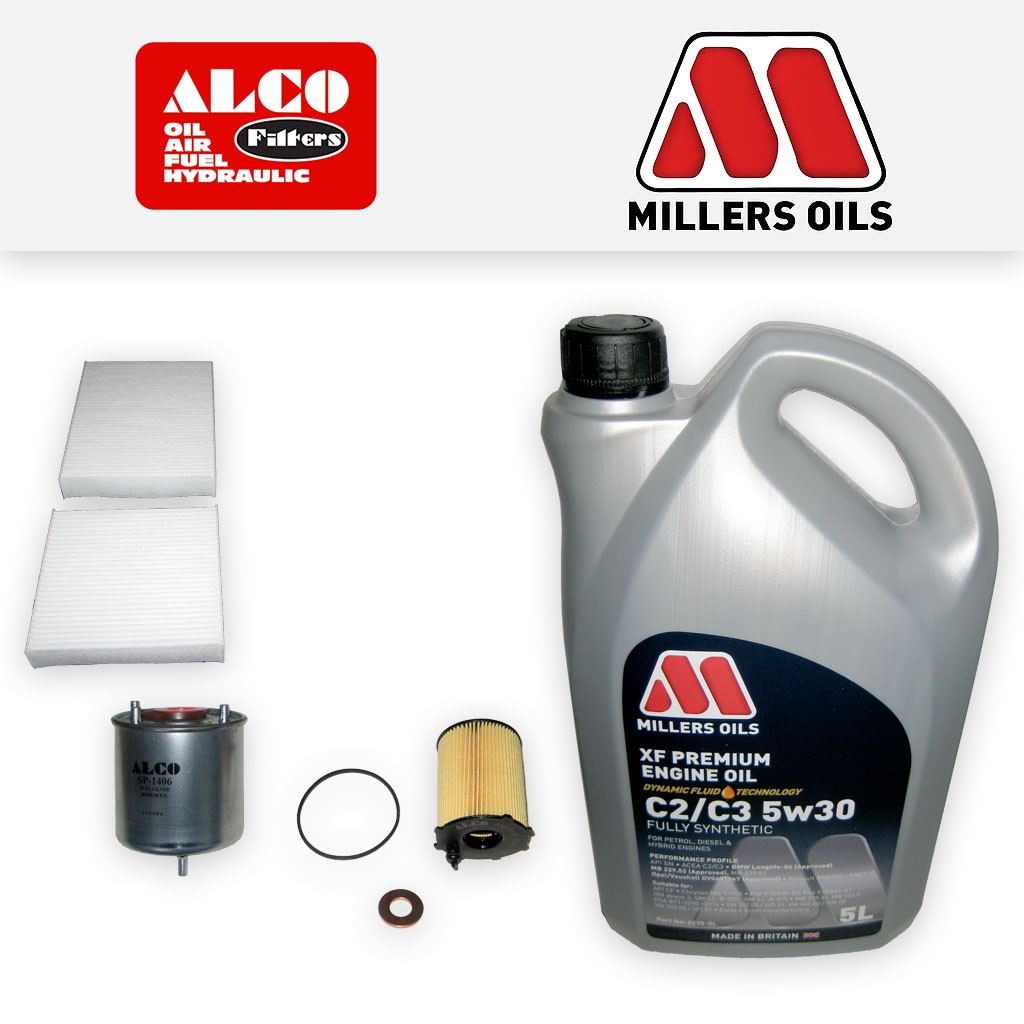 SERVICE KIT for PEUGEOT 2008 1.6 HDI DV6C DV6D OIL FUEL CABIN FILTER +5w30 OIL