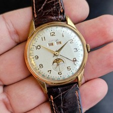 Orologio a carica manuale vintage triplo calendario fasi lunari