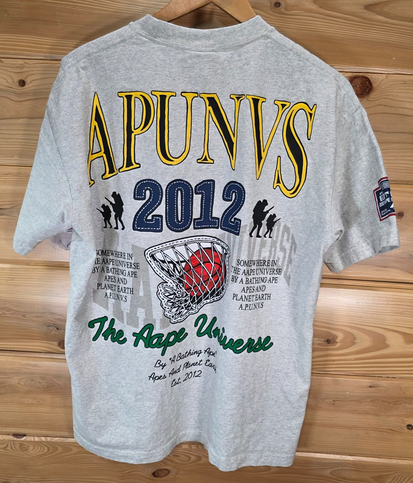 AAPE by A Bathing Ape Universe T Shirt Men Large 2012 APUNVS Double Sided