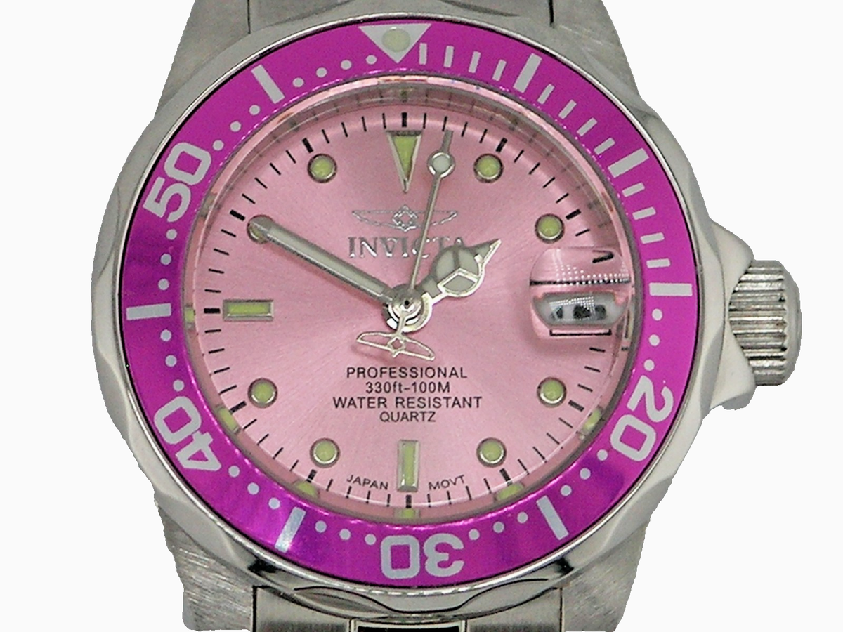 腕時計 punkandyo watch NEW INVICTA 14098 PRO DIVER LADIES PINK DIAL WATCH QUARTZ STEEL