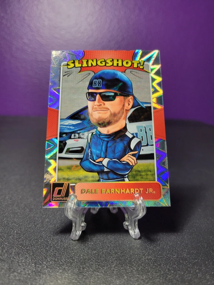 Dale Earnhardt Jr Slingshot 2018 Panini Donruss Racing Card SP Case Hit Gem Holo - Image 4 of 4